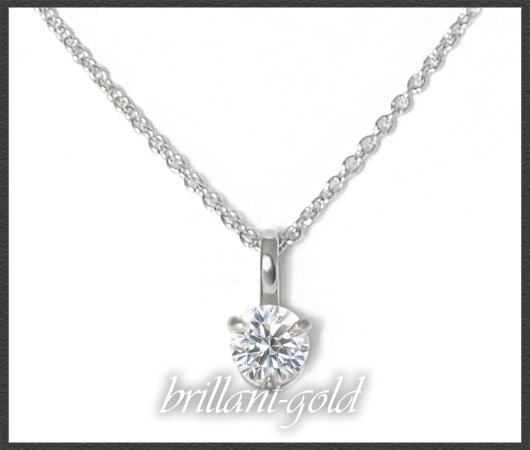 Lupenreines 585 Gold Collier; 0,26ct, River E